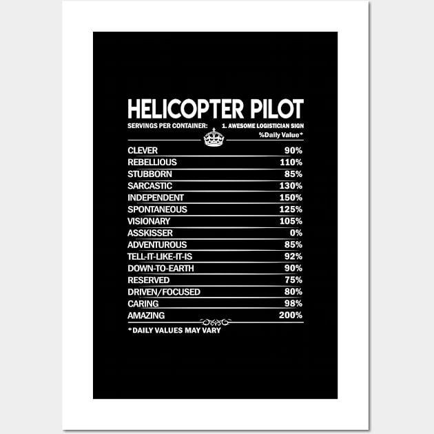 Helicopter Pilot T Shirt - Daily Factors 2 Gift Item Tee Wall Art by Jolly358